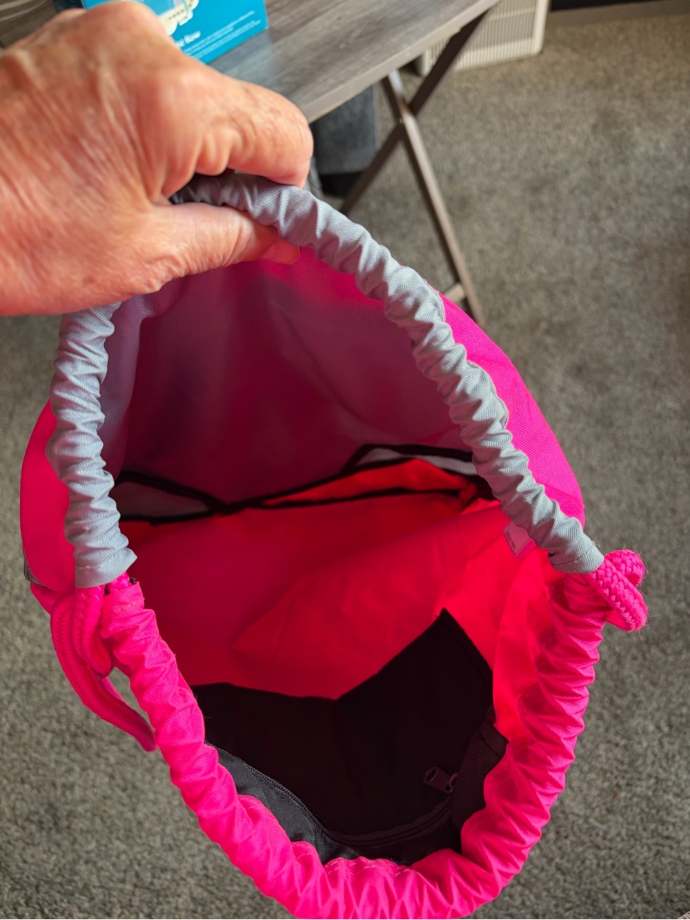 adidas Pink and Gray Drawstring Backpack - Picture 4 of 6